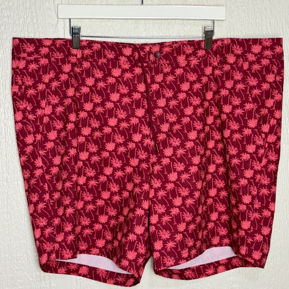 All in Motion Mens 2XL Red Pink Palm Tree Print Athletic Performance Shorts 7in